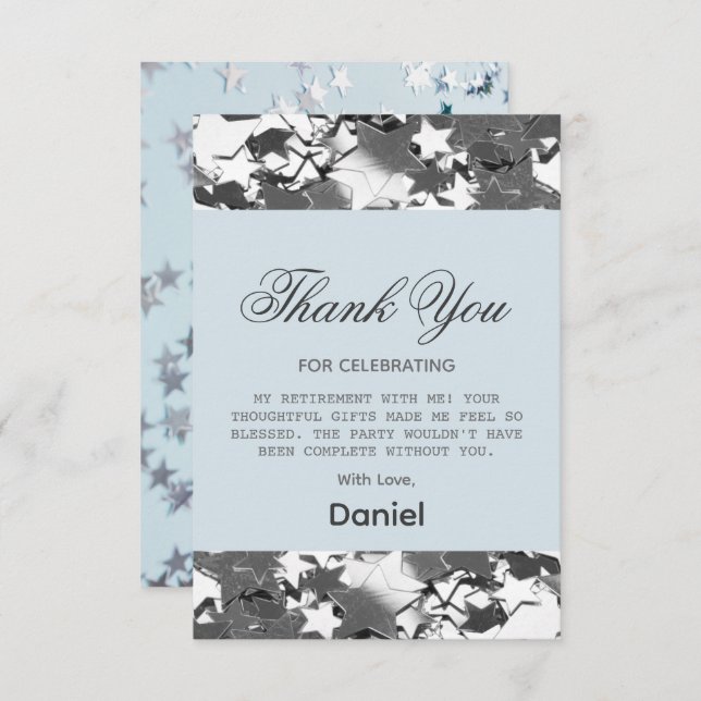 Cartão De Agradecimento Chic Stars Surpresa Partido 2025 (Frente/Verso)