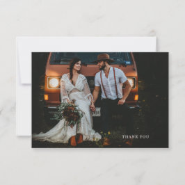 Cartão De Agradecimento Chic Weding Photo Obrigado Nota