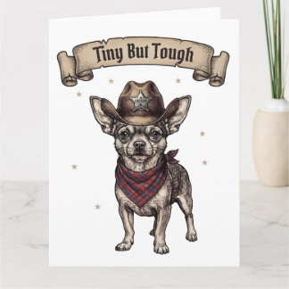 Cartão De Agradecimento chihuahua, minúsculo mas resistente, cão vaqueiro,