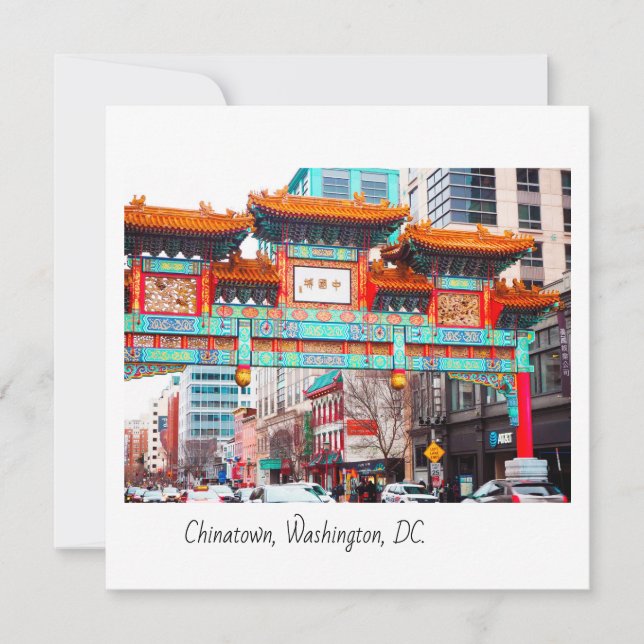 Cartão De Agradecimento Chinatown em Washington, DC. (Frente)