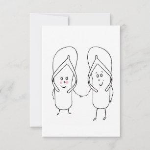 Cartão De Agradecimento chinelo fofo, tema de casal, sandália