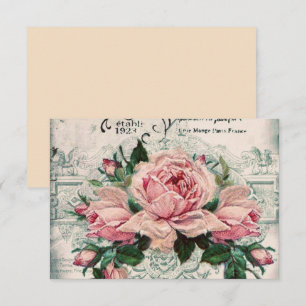 Cartão De Agradecimento chique, dissociação, vitoriano, chic francês, p