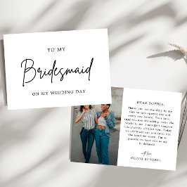 Cartão De Agradecimento Chique Minimalista Foto Para Minha Dama de Honra n