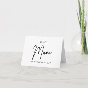 Cartão De Agradecimento Chique Minimalista Para Minha Mãe No Dia do Meu Ca