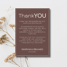 Cartão de Agradecimento Chocolate Ivory Old Money 