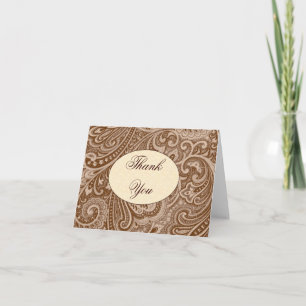 Cartão De Agradecimento Chocolate paisley obrigado