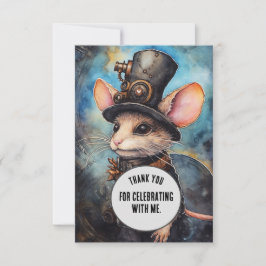 Cartão De Agradecimento Chompington Obrigado, Steampunk Animal Personaliza