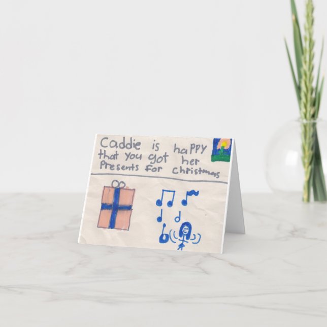 Cartão De Agradecimento Chrismas Obrigado (criança) (Frente)