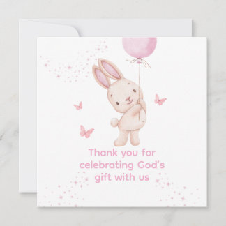 Cartão De Agradecimento Christian Pink Girl Baby Shower Thank You Card