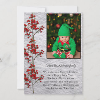 Cartão De Agradecimento Christmas Card With a Smiling and Happy Baby.