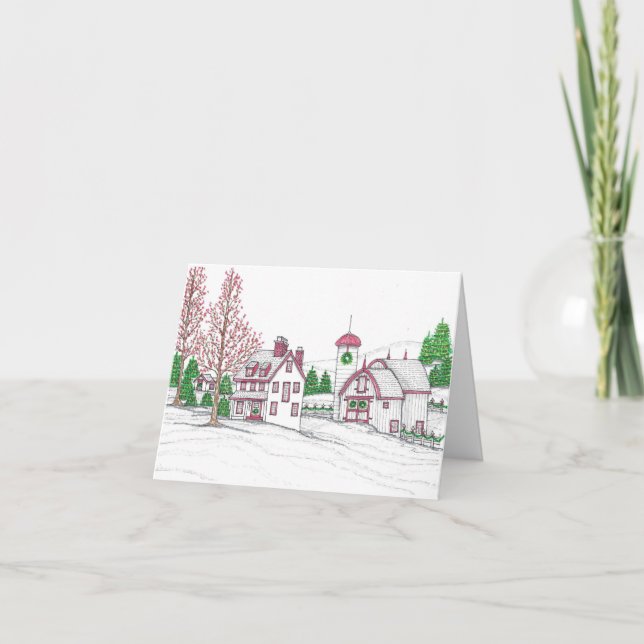 Cartão De Agradecimento Christmas Farm Card (Frente)