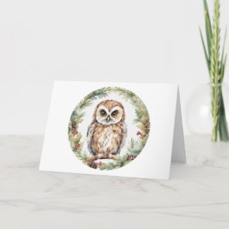Cartão De Agradecimento christmas owl illustration owl wall art holiday 