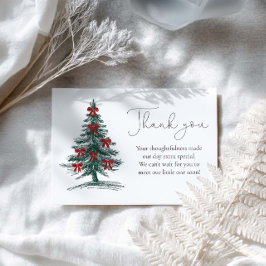 Cartão De Agradecimento Christmas tree Baby Shower Thank You Card