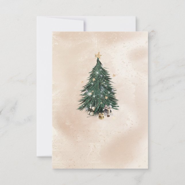Cartão De Agradecimento Christmas Tree Luxury Greeting Card (Verso)
