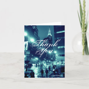 Cartão De Agradecimento Chrysler Building NYC Blue Thank You Card
