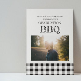 Cartão De Agradecimento Churrasco de formatura em xadrez