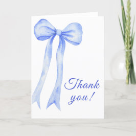 Cartão De Agradecimento Chuva Azul Aquarela um Menino Chuveiro de Bebê