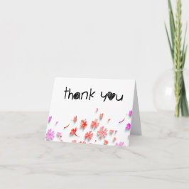 Cartão De Agradecimento Chuva de Amor de Flores Silvestres para Noiva 
