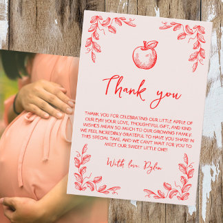 Cartão De Agradecimento Chuva de Amor Outono Foto Baby Shower