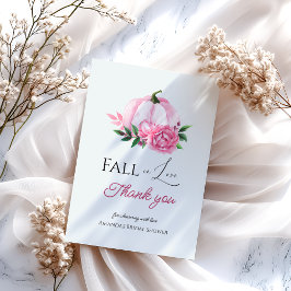 Cartão De Agradecimento Chuva de Amor Rosa Bege Bomba de Festa de Noivado 