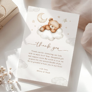 Cartão De Agradecimento Chuva de Amor: Urso de Pelúcia On Cloud Nine Chá d