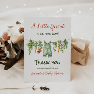Cartão De Agradecimento Chuva de Bebê Farmhouse Little Sprout