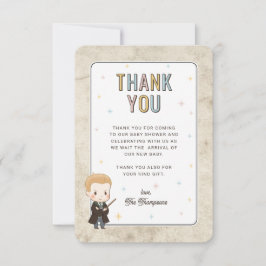 Cartão De Agradecimento Chuva de Bebê Harry Potter Chibi Draco Malfoy Mago