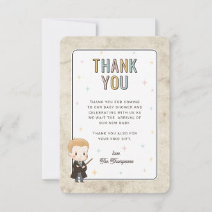 Cartão De Agradecimento Chuva de Bebê Harry Potter Chibi Draco Malfoy Mago