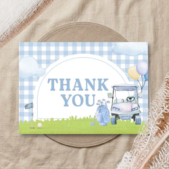 Cartão De Agradecimento Chuva de Bebê Little Putter Golf (Golf Little Putter Baby Shower Thank You Card)