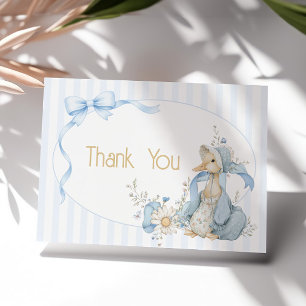 Cartão De Agradecimento Chuva de Bebê Menina Azul Pastel Silly Goose Vinta