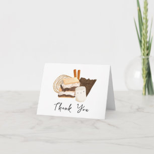 Cartão De Agradecimento Chuva de Bebê Minimalista Kawaii S'more Amor & Div
