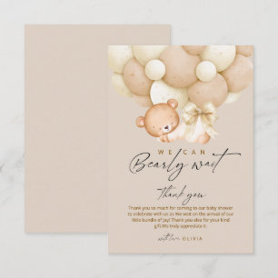 Cartão De Agradecimento Chuva de Bebê Neutro Mal Podemos Esperar   