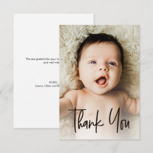 Cartão De Agradecimento Chuva de Bebê Nota Pequena Foto Personalizada Mode