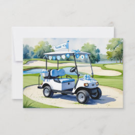Cartão De Agradecimento Chuva de bebê tema golfe masculino