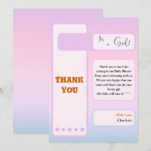 Chuva de Bebê Texto Olho Cute Gradiente Roxo