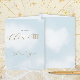 Cartão De Agradecimento Chuva de Bênçãos Celeste Azul Baby Shower