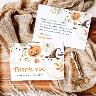 Cartão De Agradecimento Chuva de Bênçãos no Chá de Bebê de Halloween Littl