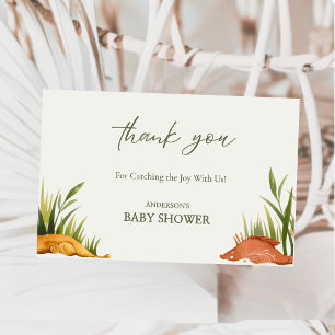 Cartão De Agradecimento Chuva de Bênçãos Pequeno Pescador Baby Shower