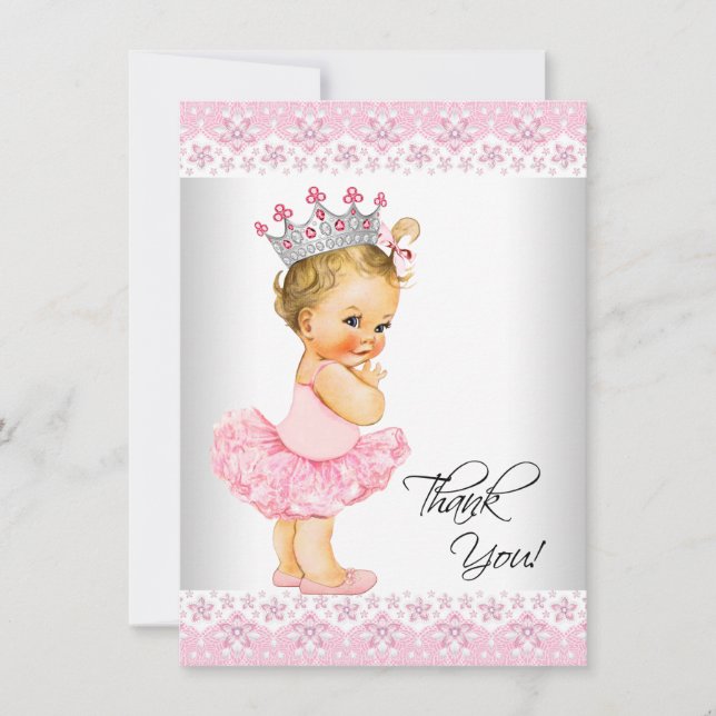 Cartão De Agradecimento Chuva de Bênçãos Princesa Tutu Obrigado (Frente)