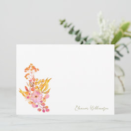 Cartão De Agradecimento Chuva de Bolhas Colorida de Aquarela Floral para B