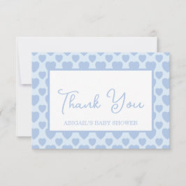 Cartão De Agradecimento Chuva de Corações Baby Shower