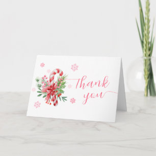 Cartão De Agradecimento Chuva de Flocos de Neve Rosa Festa Doce Menina Chá