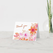 Chuva de Flores Laranja Rosa Boho Dobrada