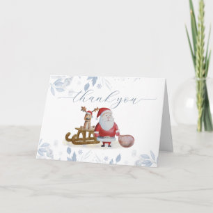 Cartão De Agradecimento Chuva de Natal de Inverno Rena Papai Noel Baby Sho