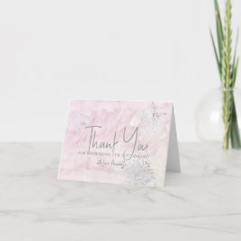 Cartão De Agradecimento Chuva de Neve Rosa de Inverno Congelado Baby Showe