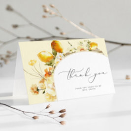 Cartão De Agradecimento Chuva de noiva arco moderno limão