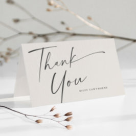 Cartão De Agradecimento Chuva de Noiva Boho com Letra Moderna