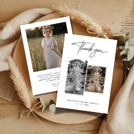 Cartão De Agradecimento Chuva de Noiva com Caligrafia Moderna 3 Fotos