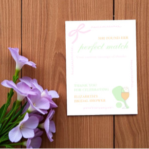 Cartão De Agradecimento Chuva de Noiva de Pickleball e Prosecco