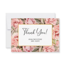 Chuva de Noiva em Aquarela Floral Rosa Rubor